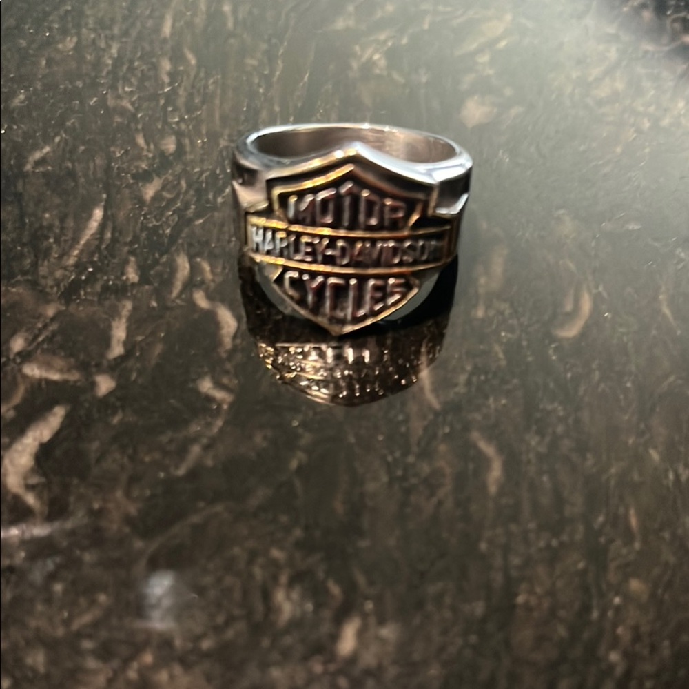 Harley-Davidson Silver and Black Jewelry Ring